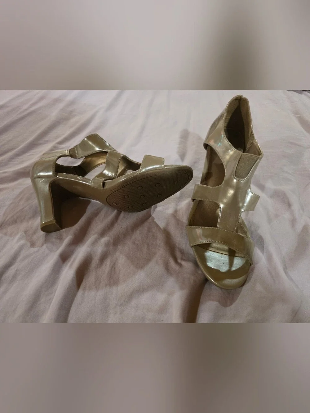 Life Stride Beige Strappy Dress Heels